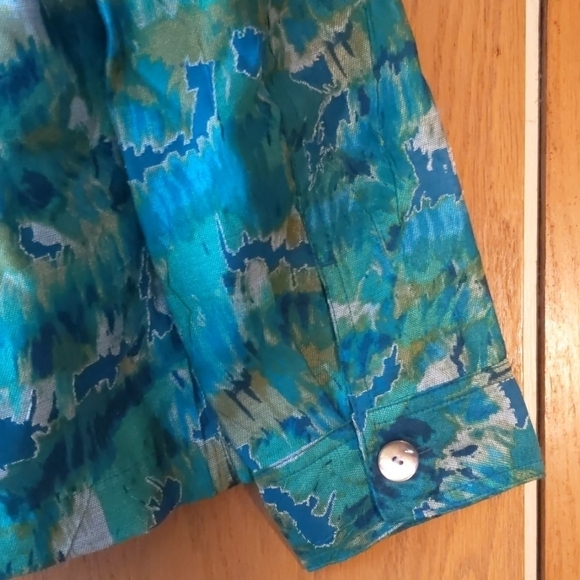 Ruby Rd  MultiColor Green Blue Petite Blazer - 8P - Picture 6 of 6